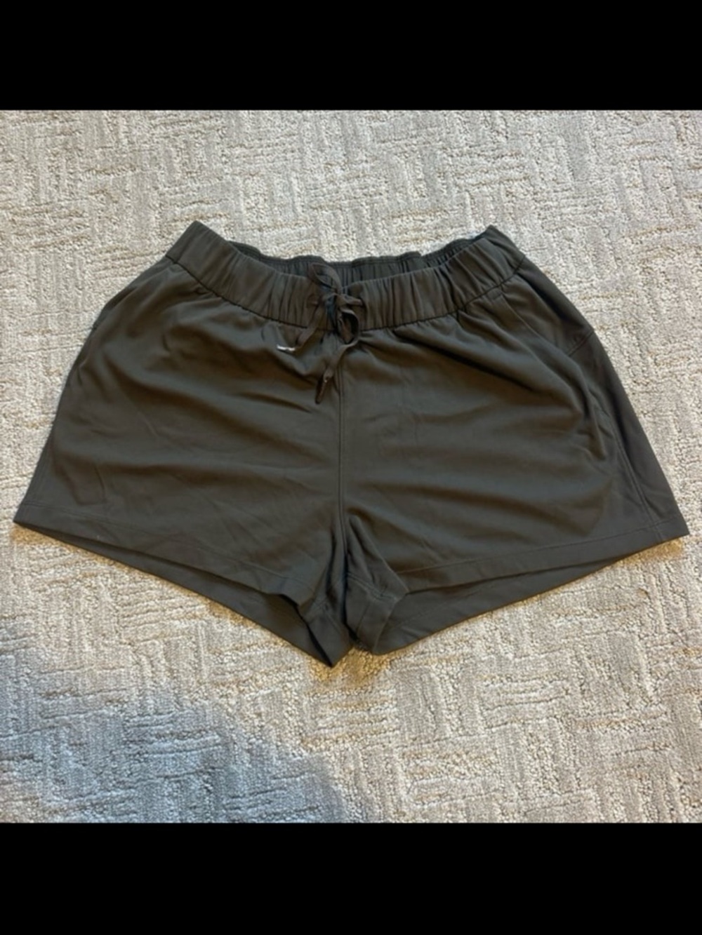 CRZ YOGA Army Green Athletic Drawstring Shorts